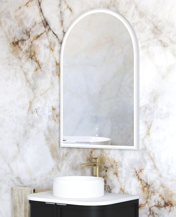 Otti LED Archie 900mm White Metal Frame Mirror