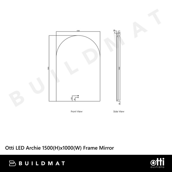 Otti LED Archie 1500mm White Metal Frame Mirror