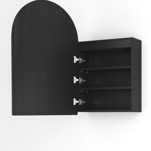 Otti LED Archie 900mm Black Oak Shaving Cabinet Premium Edition