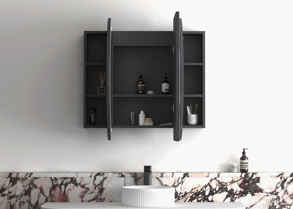 Otti LED Bondi 1200mm Black Oak Shaving Cabinet