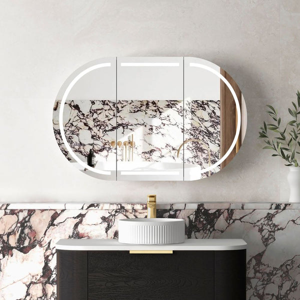 Otti LED Bondi 1200mm Black Oak Shaving Cabinet