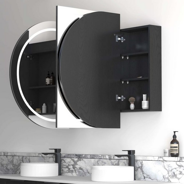 Otti LED Bondi 1800mm Black Oak Shaving Cabinet Premium Edition