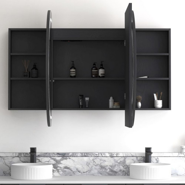 Otti LED Bondi 1800mm Black Oak Shaving Cabinet Premium Edition