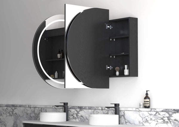 Otti LED Bondi 1800mm Black Oak Shaving Cabinet