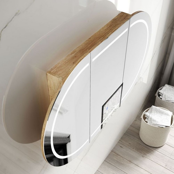 Otti LED Bondi 1800mm Natural Oak Shaving Cabinet Premium Edition