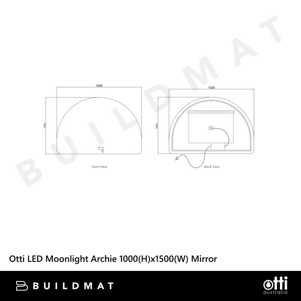 Otti LED Moonlight Archie 1000mm Frameless Mirror