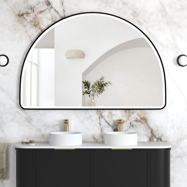 Otti LED Moonlight Archie 1000mm Black Metal Frame Mirror
