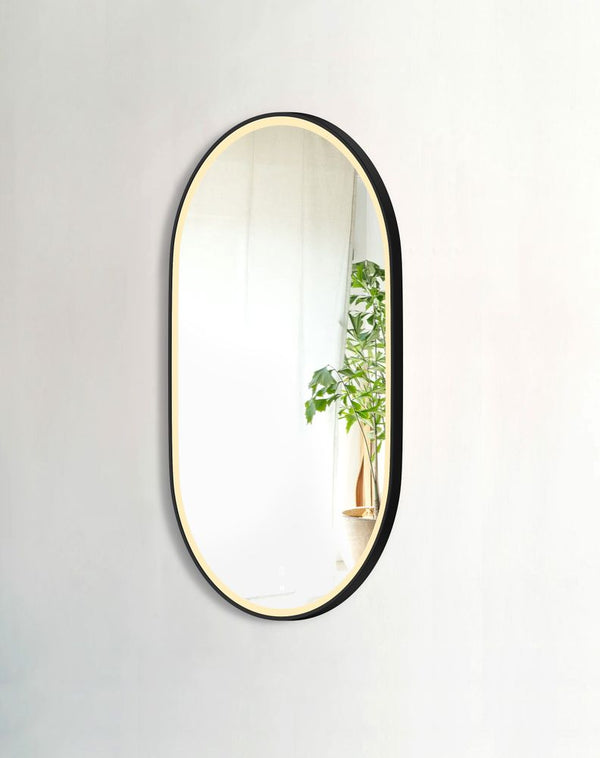 Otti LED Noosa 1200mm Black Metal Frame Mirror Install Horizontal or Vertical