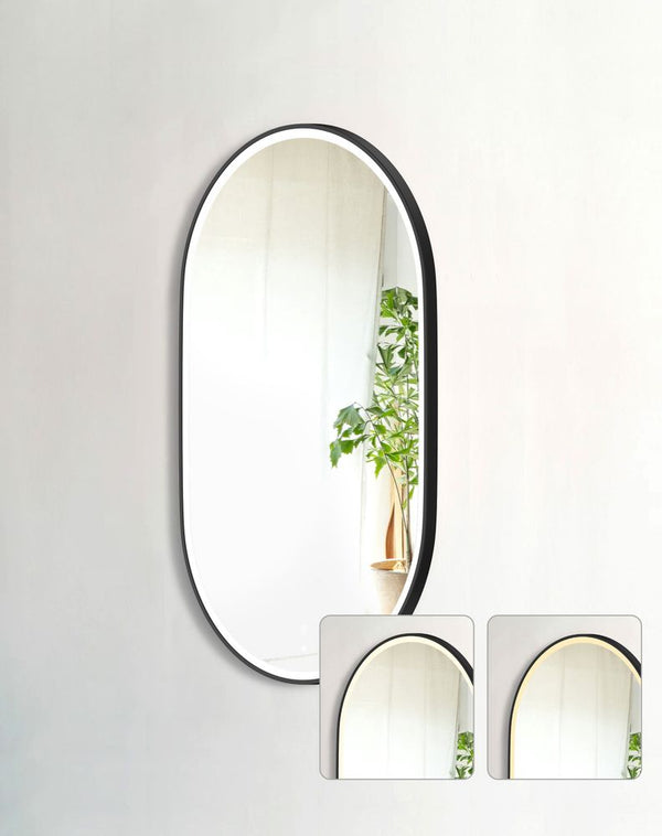 Otti LED Noosa 1200mm Black Metal Frame Mirror Install Horizontal or Vertical