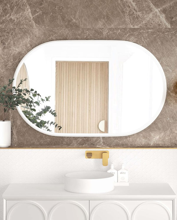 Otti LED Noosa 1200mm White Metal Frame Mirror Install Horizontal or Vertical