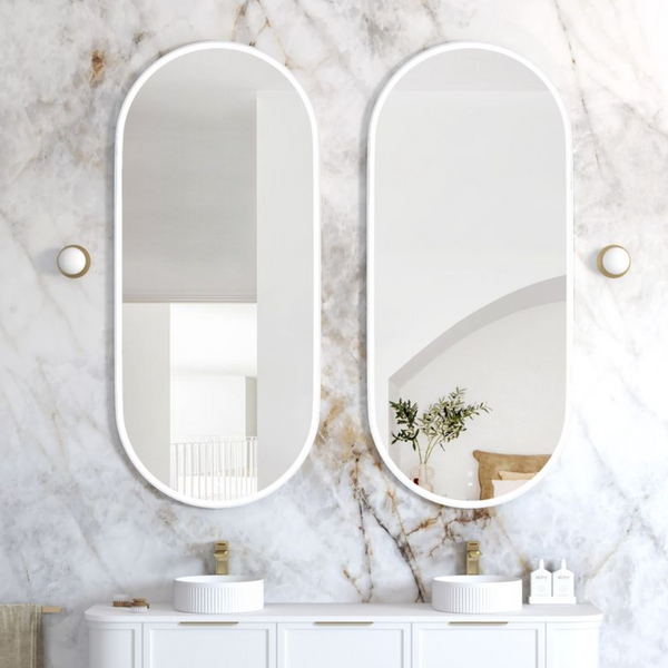 Otti LED Noosa 1800mm White Metal Frame Mirror Install Horizontal or Vertical