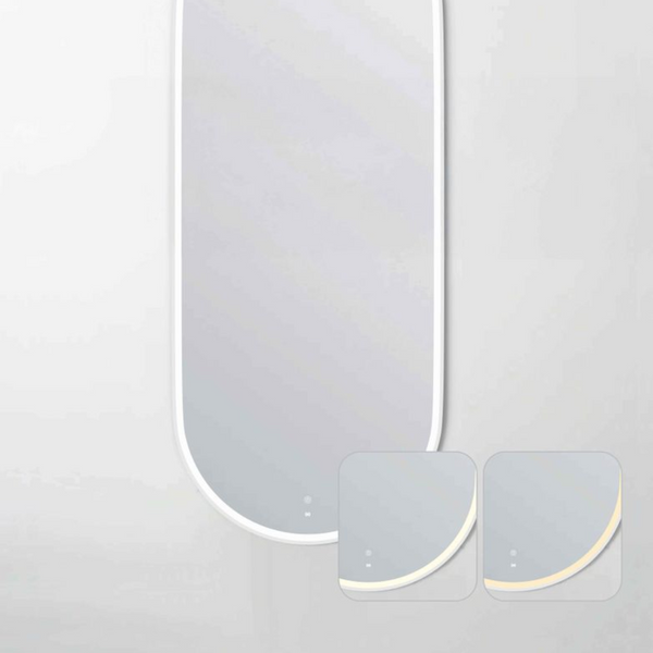 Otti LED Noosa 1800mm White Metal Frame Mirror Install Horizontal or Vertical