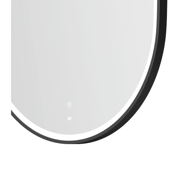 Otti LED Noosa 900mm Black Metal Frame Mirror Install Horizontal or Vertical