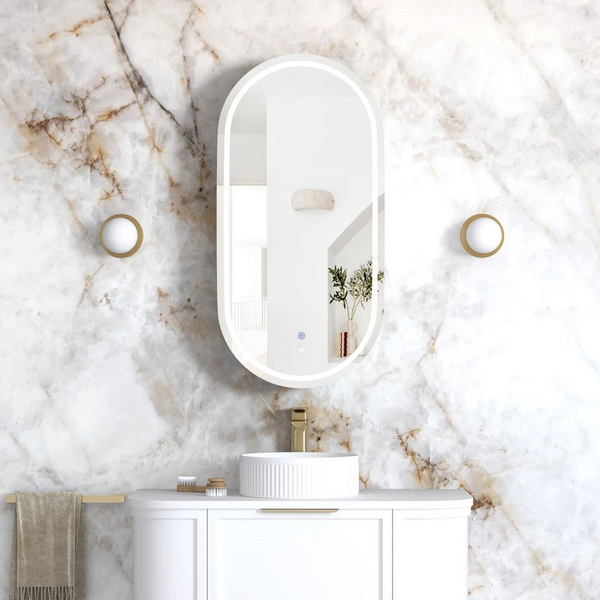 Otti LED Noosa 900mm White Shaving Cabinet Premium Edition