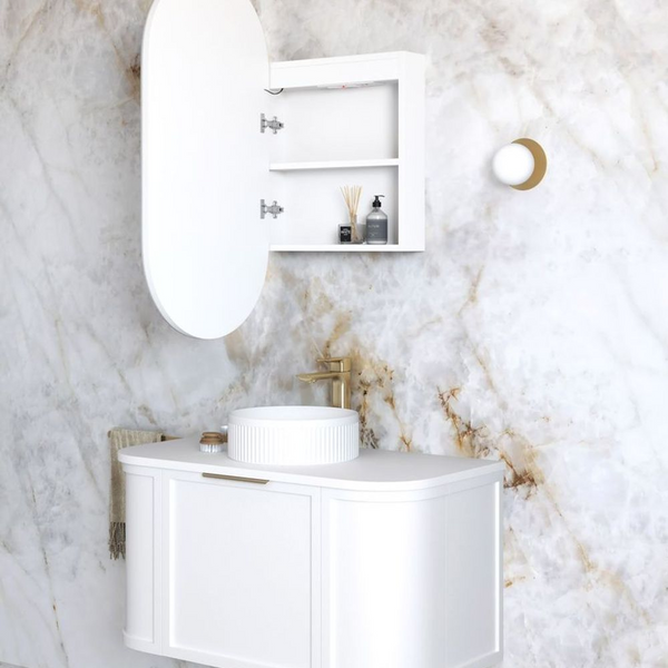 Otti LED Noosa 900mm White Shaving Cabinet Premium Edition