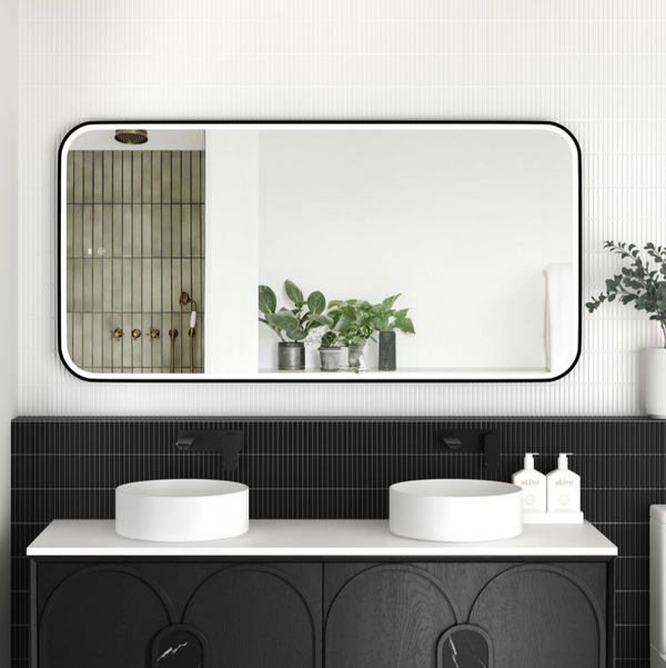 Otti LED Newport 1500mm Black Metal Frame Mirror Install Horizontal or Vertical