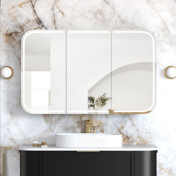 Otti LED Newport 1200mm Black Oak Shaving Cabinet Premium Edition