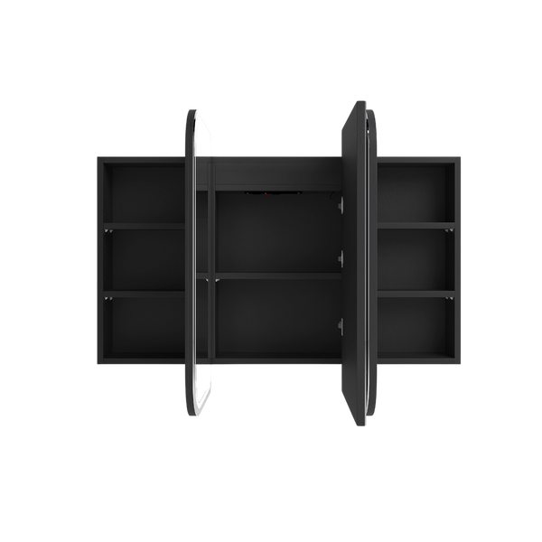 Otti LED Newport 1200mm Black Oak Shaving Cabinet Premium Edition