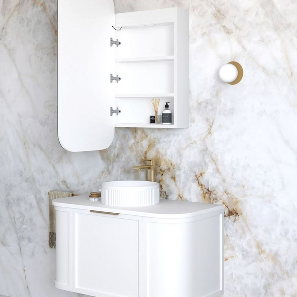 Otti LED Newport 900mm White Shaving Cabinet Premium Edition