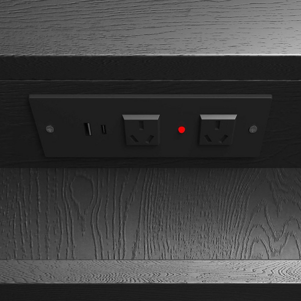 Otti Newport LED 900x450mm Shaving Cabinet Soft Square Black Oak