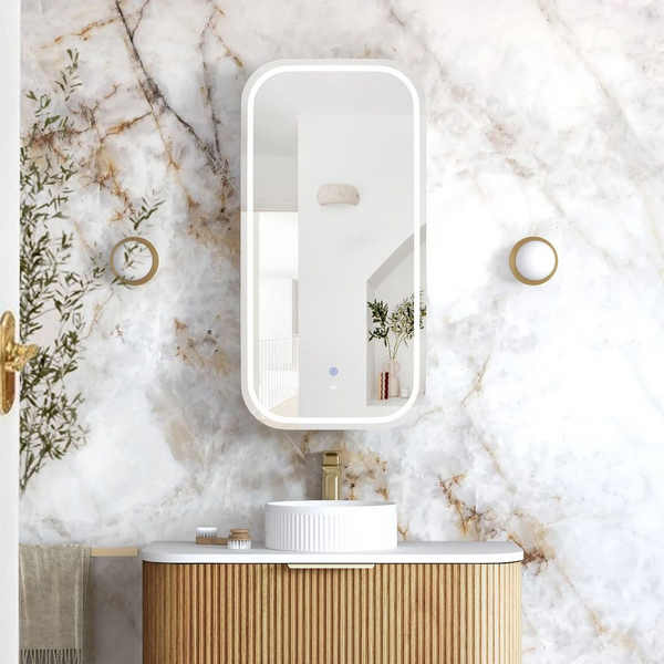 Otti Newport LED 900x450mm Premium Edition Shaving Cabinet Woodland Oak