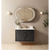 Otti Laguna 900mm Black American Oak Wall Hung Vanity with Natural Carrara Marble Top and Undermount Basin