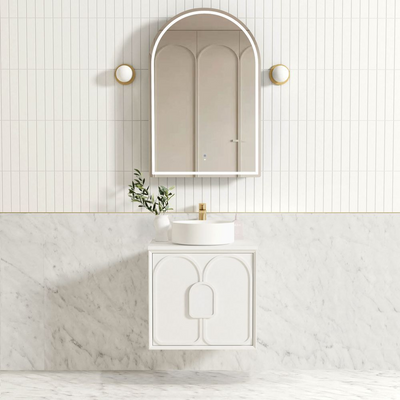 Otti Laguna Mark II 600mm Matte White Wall Hung Vanity