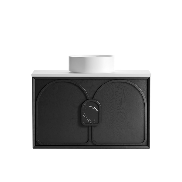 Otti Laguna Mark II 900mm Black Oak Wall Hung Vanity