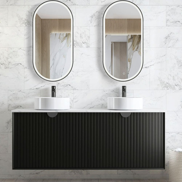 Otti Marlo 1500mm Matte Black Wall Hung Vanity