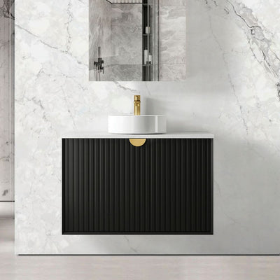 Otti Marlo 900mm Matte Black Wall Hung Vanity