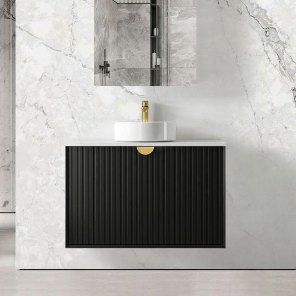 Otti Marlo 900mm Matte Black Wall Hung Vanity