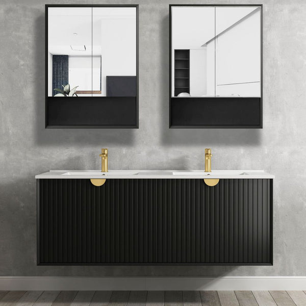 Otti Marlo 600mm Matte Black Shaving Cabinet