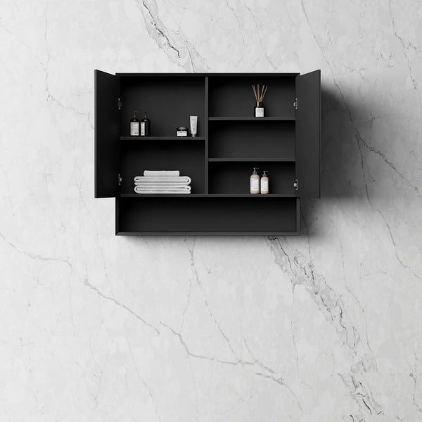 Otti Marlo 900mm Matte Black Shaving Cabinet