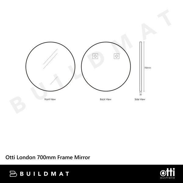 Otti London 700mm White Metal Frame Mirror