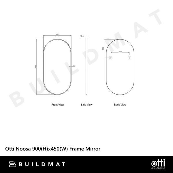 Otti Noosa 900mm Gold Metal Frame Mirror