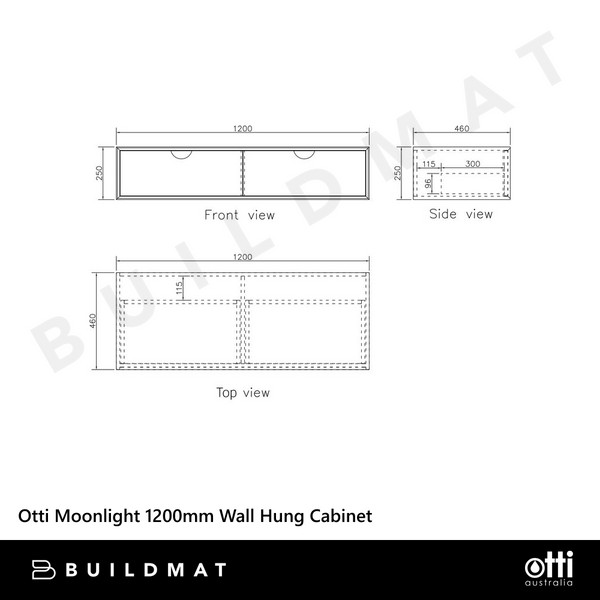 Otti Moonlight 1200mm White Wall Hung Cabinet