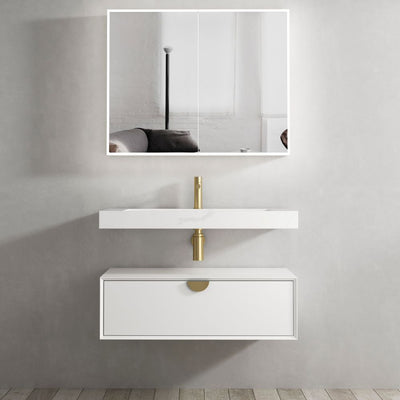 Otti Moonlight 900mm White Wall Hung Cabinet