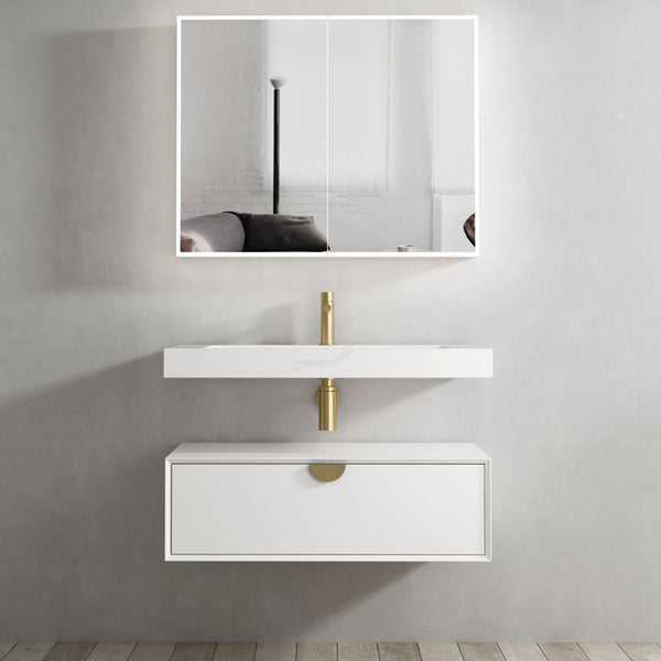 Otti Moonlight 900mm White Wall Hung Cabinet