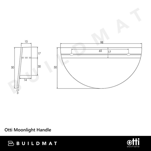 Otti Moonlight Handle Brushed Gold