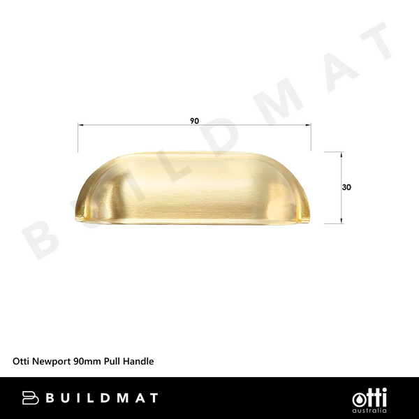 Otti Newport 90mm Pull Handle Brushed Brass