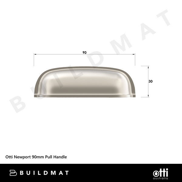 Otti Newport 90mm Pull Handle Brushed Nickel