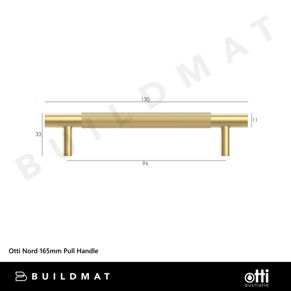 Otti Nord 165mm Pull Handle Brushed Brass