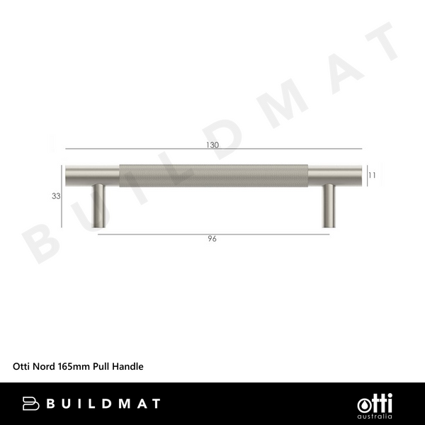 Otti Nord 165mm Pull Handle Brushed Nickel