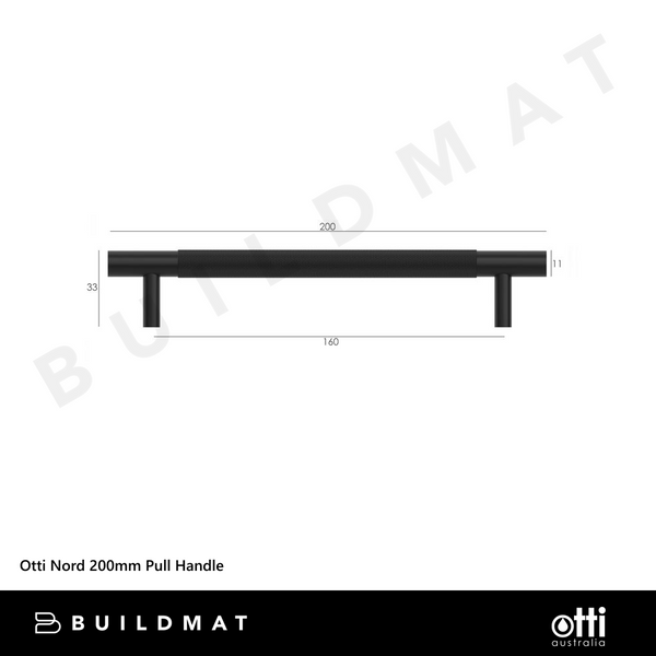 Otti Nord 200mm Pull Handle Matte Black