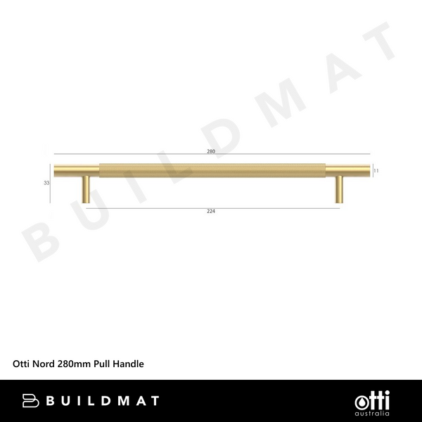 Otti Nord 280mm Pull Handle Brushed Brass