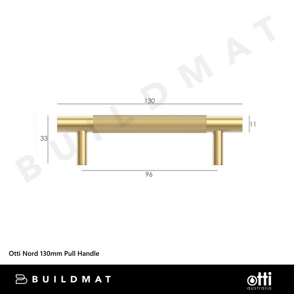 Otti Nord 130mm Pull Handle Brushed Brass