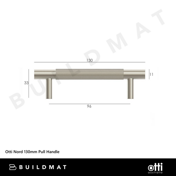 Otti Nord 130mm Pull Handle Brushed Nickel