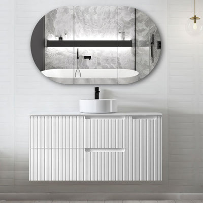 Otti Noosa 1200mm Satin White Wall Hung Vanity