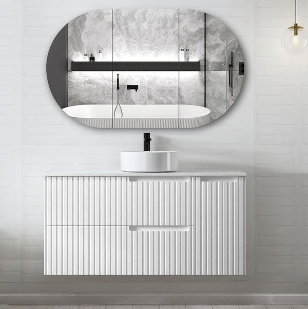 Otti Noosa 1200mm Satin White Wall Hung Vanity