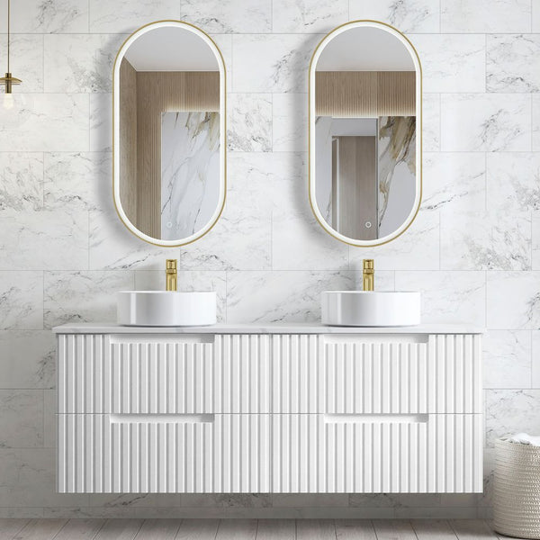 Otti Noosa 1500mm Satin White Wall Hung Vanity